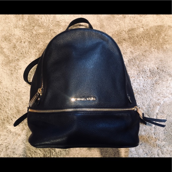 Michael Kors classic black leather backpack